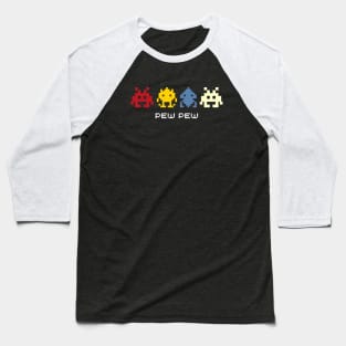 Pew Pew, vintage arcade coin op space invaders Baseball T-Shirt